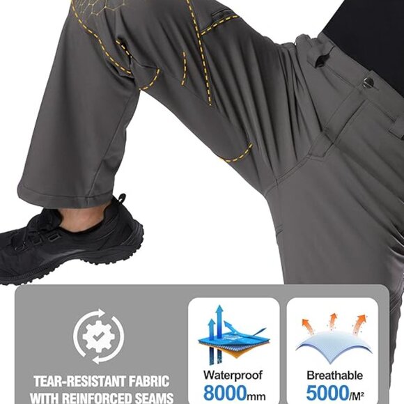 Free Soldier Men's Fleece Lined Outdoor Cargo Hiking Pants Water Repellent - Picture 5 of 7